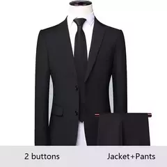 Traje de hombre para boda, 3 piezas, 2 conjuntos, Blazers, chaquetas elegantes, chaleco, pantalones, abrigos de negocios de lujo, Formal coreano de alta calidad 2024 - comprar en línea