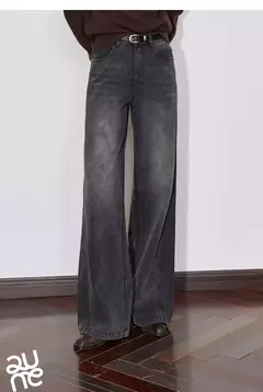 TOYOUTH mujeres Denim Jeans 2024 Otoño Invierno nueva cintura media recta pierna ancha pantalones largos - Eleganzie