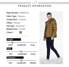 ICEbear-Chaqueta corta acolchada para hombre, abrigo informal a prueba de viento para exteriores, MWD3013I, novedad de invierno, 2023 - online store