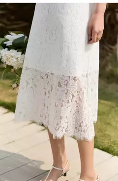 AMII-Vestidos minimalistas para mujer, ropa elegante y romántica de encaje, sin mangas, línea A, 2023