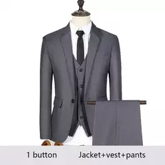 Image of Trajes de hombre de alta calidad para boda, 2 piezas, 3 conjuntos de Blazers, chaquetas formales elegantes, chaleco, pantalones, abrigos, traje clásico completo 2024