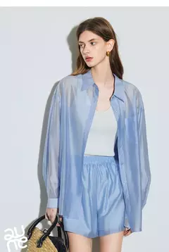 Imagen de TOYOUTH-Camiseta de Lyocell verde mostaza francesa para mujer, Tops ligeros con protección solar, novedad de verano 2025