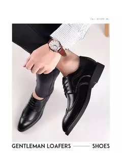Zapatos Oxford clásicos de cuero con cordones para hombre, zapatos planos formales para oficina, fiesta de boda - comprar en línea