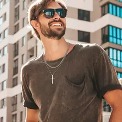 Collar Cruzado en Capas con Diseño Cubano – Estilo y Fe para Hombres - tienda en línea