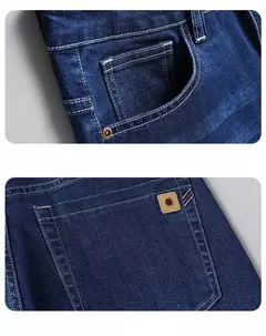 SULEE-pantalones vaqueros de estilo clásico para hombre, Jeans de negocios gruesos, elásticos, rectos, de marca, otoño e invierno, 2021 - buy online