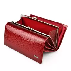 Carteras de diseñador de lujo para mujer, monederos de cuero genuino a la moda para mujer, bolsos de mano brillantes, bolsos largos, cartera, regalo para mujer 2022