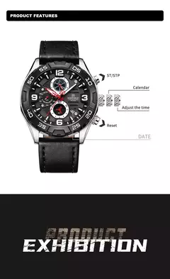 Image of NAVIFORCE 2025 nuevos relojes originales para hombres marca de lujo reloj cronógrafo deportivo reloj de pulsera de cuarzo resistente al agua de Cuero militar