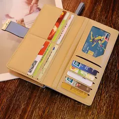 Cartera de moda para mujer, monedero de cuero PU para teléfono, bolsa de hojas huecas para mujer, bolso de mano para mujer, tarjeteros, carteras largas - tienda en línea