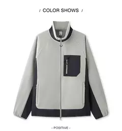 Semir-Chaqueta de forro Polar antiestática para hombre, abrigo peludo suelto, Patchwork en contraste, estilo exterior, invierno, 2024 - online store