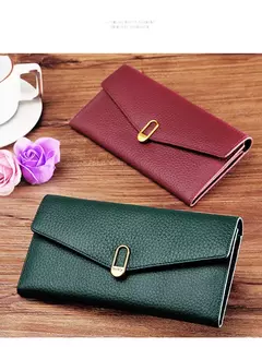 Carteras de cuero genuino para mujer Cartera de mujer de diseñador de lujo Monederos largos RFID Alto Bolso de mano con tarjetero de calidad - tienda en línea