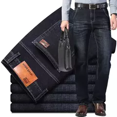Pantalones vaqueros elásticos de Ajuste Recto para hombre, pantalones vaqueros suaves de color negro, 2023 en internet
