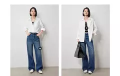 TOYOUTH-Blusa de manga larga para mujer, camisa bordada con cuello tipo Polo, ropa de trabajo informal para oficina, Otoño, 2024 - tienda en línea