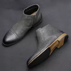 Botas cómodas de cuero al tobillo para hombres Botas para hombres Marca de moda en internet