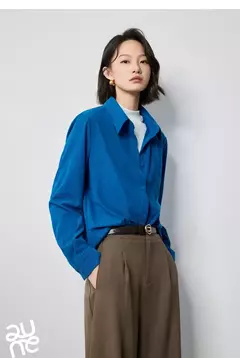 Imagen de TOYUTH-Blusa Vintage de pana para mujer, camisa de manga larga con cuello vuelto, ropa de trabajo, Tops, Otoño, 2024