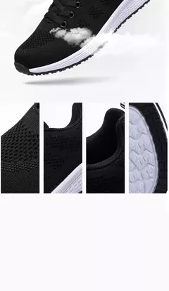 Zapatillas transpirables para correr para mujer, zapatillas deportivas ligeras antideslizantes para mujer, zapatillas suaves para exteriores con cordones, tenis de moda on internet