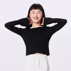 Semir-Camiseta de manga larga para mujer, camisa de fondo cómoda, ajustada, se puede usar fuera en internet
