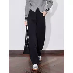 TOYOUTH pantalones de chándal informales de lana para mujer 2024 Otoño e Invierno nueva cintura elástica Ankela pantalones largos de plátano cálidos gruesos rojos