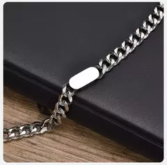 Vnox Pulseras de cadena cubana para hombre y mujer, pulsera de eslabones de acero inoxidable de 7,5 mm, joyería de personalidad simple ajustable - comprar en línea