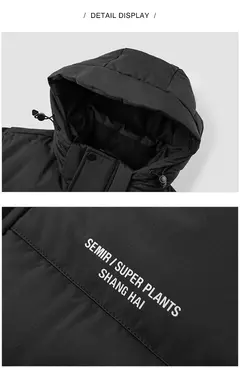 Semir-Chaqueta de plumón de longitud media para hombre, abrigo suelto con capucha, ropa de trabajo al aire libre, abrigo estampado de estilo, Invierno - buy online