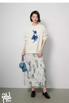 TOYOUTH-Sudadera con bordado de flores para mujer, jersey de manga larga con cuello redondo, ropa de calle, Tops, novedad de primavera 2024