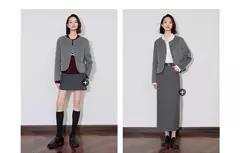 Imagen de TOYOUTH-abrigo de lana para mujer, chaqueta de lana con botones y un solo pecho, manga larga, oveja, cuello redondo, color gris, otoño e invierno, 2024