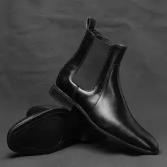 Imagen de 40 ~ 46 Botas Chelsea para hombre 2024 Botas cómodas de cuero de moda para hombre # KD431