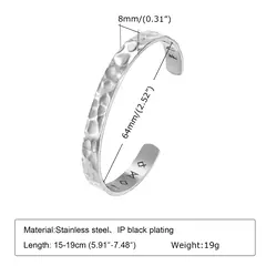 Vnox Pulseras vikingas nórdicas para hombres y mujeres, brazalete de acero inoxidable martillado hecho a mano, joyería de regalo Rock Punk en internet