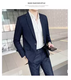 Image of 2023Boutique de gama alta nuevos hombres (traje + pantalones) vestido de fiesta de boda británico moda informal de negocios tendencia guapo conjunto de dos piezas