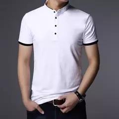Polo informal de negocios para hombre, camiseta de manga corta, Top de algodón sólido cómodo y transpirable de verano - buy online