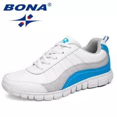 BONA, nuevo estilo novedoso, zapatos para correr para mujer, zapatos atléticos con cordones, zapatos para caminar al aire libre, zapatos para correr, zapatillas cómodas