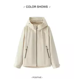 Semir prendas de vestir exteriores para mujer a prueba de viento de tres pruebas primavera 2025 nueva chaqueta con capucha de manga raglán a la moda - Eleganzie