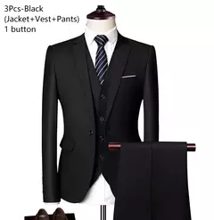 Imagen de Trajes para hombres elegantes, Blazers de 3 piezas, 2 conjuntos, chaquetas de boda, chaleco, pantalones, moda de lujo, traje completo clásico, traje Formal 2025