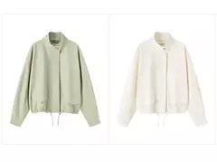 Semir-ropa de abrigo para mujer, chaqueta holgada con hombros caídos y cuello levantado, nueva chaqueta con estampado de letras, primavera 2024 - tienda en línea