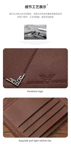 Cartera delgada con Clip para dinero para hombre, tarjetero para tarjetas de crédito, tarjetero informal de cuero para hombre, monederos cortos con múltiples tarjeteros, billetera plegable para hombre de negocios en internet