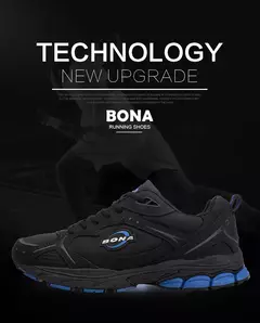 BONA, nuevos zapatos clásicos de estilo para correr para hombre, zapatos deportivos con cordones para hombre, zapatillas deportivas de cuero para correr al aire libre, cómodas - buy online