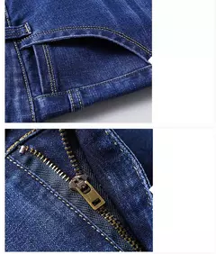Pantalones de negocios clásicos de talla grande 28-46 para primavera y otoño, pantalones vaqueros informales a la moda de marca para hombre, pantalones vaqueros rectos elásticos - Eleganzie