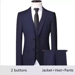 Traje de hombre para boda, 3 piezas, 2 conjuntos, Blazers, chaquetas elegantes, chaleco, pantalones, abrigos de negocios de lujo, Formal coreano de alta calidad 2024 en internet