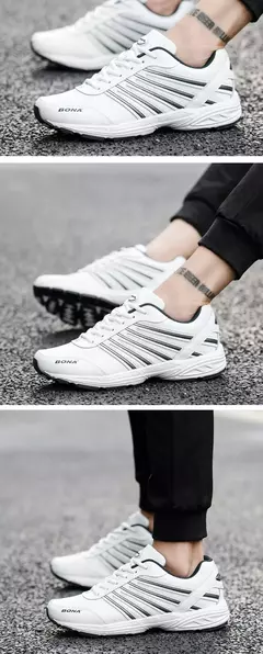 Image of BONA 2023 nuevos diseñadores calzado atlético cómodo para hombre zapatos deportivos antideslizantes y transpirables para exteriores zapatillas ligeras para hombre