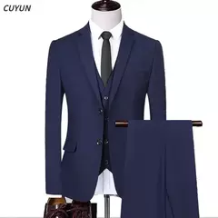 Traje para hombre, boda, 3 piezas, 2 conjuntos, Blazers, chaquetas elegantes de alta calidad, chaleco, pantalones, abrigos de lujo, ropa clásica Formal 2024 on internet