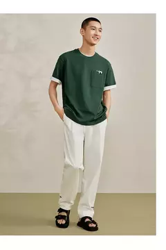 Semir-Camiseta de manga corta para hombre, Top bordado de Panda, holgado e informal, novedad de verano, 2024 - Eleganzie