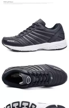Image of BONA 2023 nuevos diseñadores calzado atlético cómodo para hombre zapatos deportivos antideslizantes y transpirables para exteriores zapatillas ligeras para hombre