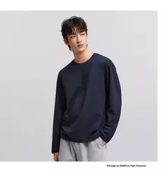 Semir-Camiseta de manga larga para hombre, capa interior de algodón puro, Top básico de primavera 2025, Color sólido, estilo básico versátil para pareja