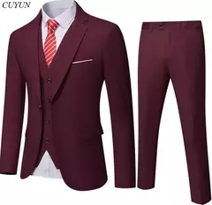 Traje elegante para hombre para boda, 3 piezas, 2 conjuntos, Blazers, chaquetas completas, chaleco, pantalones, abrigos de lujo a la moda, traje clásico Formal 2025