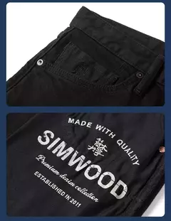 SIMWOOD alto estándar 2025 Primavera Verano nuevo 13,7 oz orillo Denim Jeans hombres pantalones de alta calidad pantalones de talla grande - Eleganzie