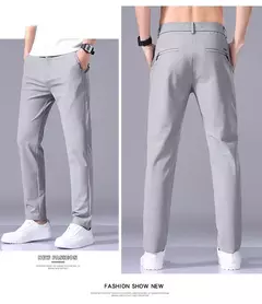 2025 Joggers de verano para hombre, tela fina de seda de hielo, pantalones casuales elásticos de cuatro lados, pantalones Cargo, ropa de calle, pantalones de chándal - online store