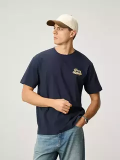 SIMWOOD 2025 novedad de verano, camisetas de tela de sensación fresca de gran tamaño 230gsm para hombres, camisetas de moda con estampado de letras de alta calidad - comprar en línea