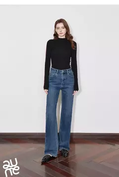 TOYOUTH, pantalones vaqueros de mezclilla de lana para mujer, Otoño Invierno 20224, nuevos pantalones largos cálidos gruesos de pierna ancha recta de cintura media - tienda en línea
