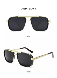 Gafas de sol rectangulares de lujo para hombre, gafas de sol Retro de Metal Steam Punk, gafas clásicas para conducir al aire libre, gafas de verano en internet