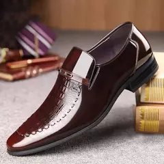 Zapatos de vestir clásicos para hombre, zapatillas formales informales de negocios de cuero de cocodrilo, zapatos Oxford para fiesta de boda y oficina de talla grande