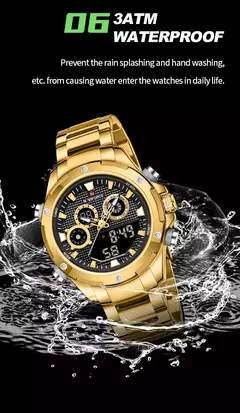 Reloj de pulsera de cuarzo de acero inoxidable militar deportivo para hombre de la mejor marca NAVIFORCE, cronógrafo, reloj Masculino 2024 on internet
